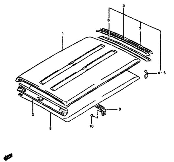 Suzuki Samurai Santana SJ410 SJ413 Reparaturblech Dach