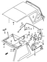 Halter Verdeck Strebe hinten Links für SUZUKI Vitara Cabrio